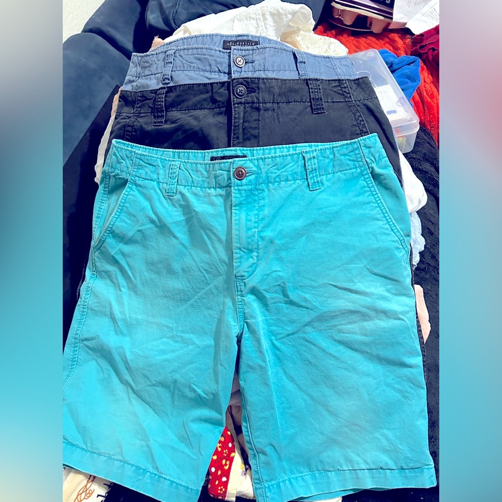 3 pair Aéropostale flat front shorts
